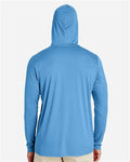 Team 365 TT41 Men's Zone Performance Hooded T-Shirt - Sport Light Blue - model back