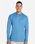 Team 365 TT41 Men's Zone Performance Hooded T-Shirt - Sport Light Blue - model front