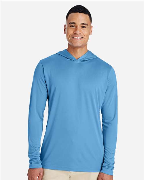 Team 365 TT41 Men's Zone Performance Hooded T-Shirt - Sport Light Blue - model front