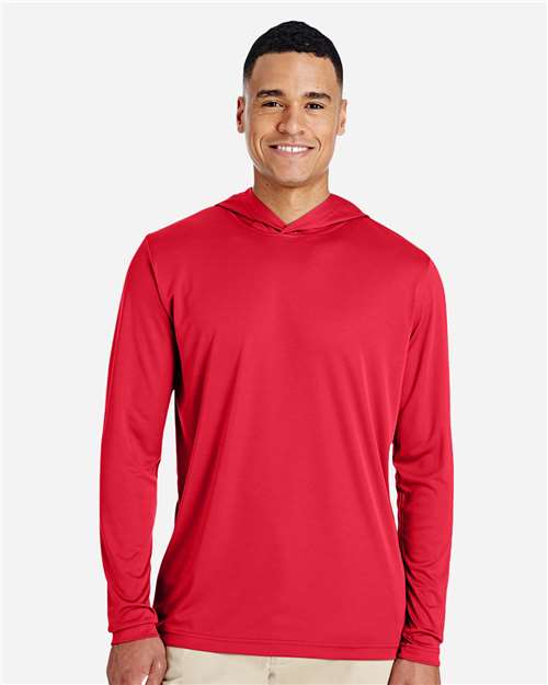 Team 365 TT41 Men's Zone Performance Hooded T-Shirt - Sport Red - model front