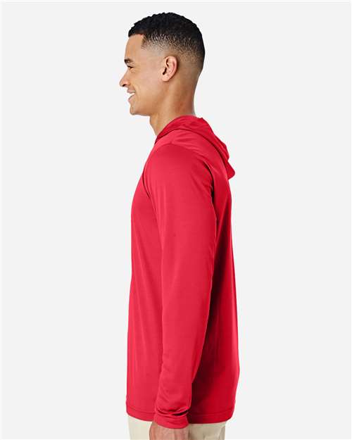 Team 365 TT41 Men's Zone Performance Hooded T-Shirt - Sport Red - model side