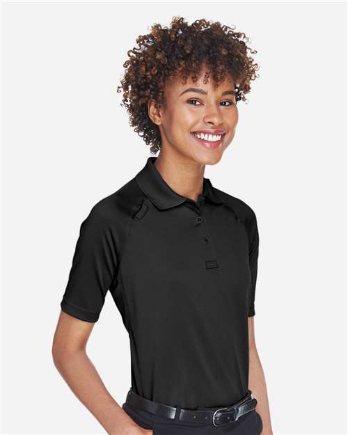 Harriton M211W Women's Advantage Tactical Polo - Black - model side