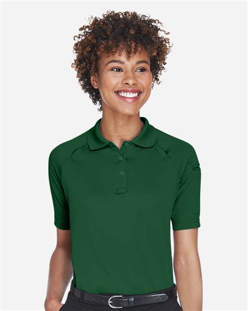 Harriton M211W Women's Advantage Tactical Polo - Dark Green - model front