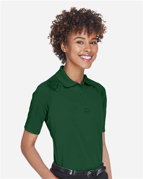 Harriton M211W Women's Advantage Tactical Polo - Dark Green - model side
