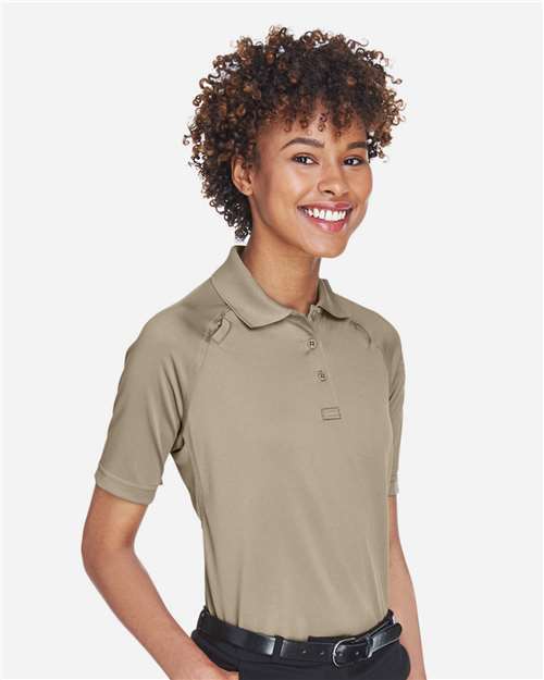 Harriton M211W Women's Advantage Tactical Polo - Desert Khaki - model side