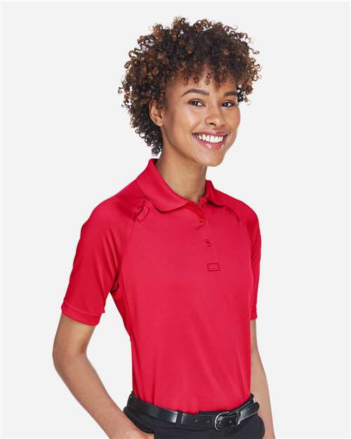 Harriton M211W Women's Advantage Tactical Polo - Red - model side