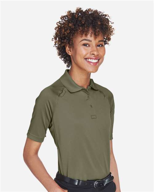 Harriton M211W Women's Advantage Tactical Polo - Tactical Green - model side