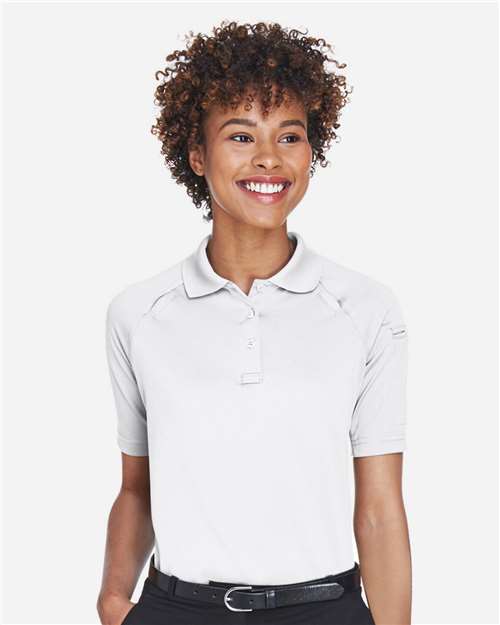 Harriton M211W Women's Advantage Tactical Polo - White - model front