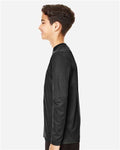 Team 365 TT11YL Youth Zone Performance Long Sleeve T-Shirt - Black - model side