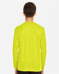 Team 365 TT11YL Youth Zone Performance Long Sleeve T-Shirt - Safety Yellow - model back