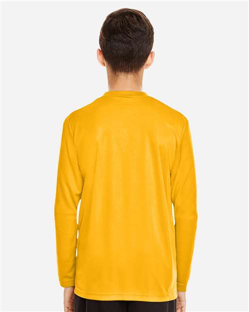 Team 365 TT11YL Youth Zone Performance Long Sleeve T-Shirt - Sport Athletic Gold - model back