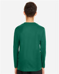 Team 365 TT11YL Youth Zone Performance Long Sleeve T-Shirt - Sport Forest - model back