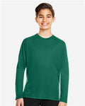 Team 365 TT11YL Youth Zone Performance Long Sleeve T-Shirt - Sport Forest - model front