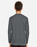 Team 365 TT11YL Youth Zone Performance Long Sleeve T-Shirt - Sport Graphite - model back