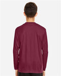 Team 365 TT11YL Youth Zone Performance Long Sleeve T-Shirt - Sport Maroon - model back
