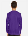 Team 365 TT11YL Youth Zone Performance Long Sleeve T-Shirt - Sport Purple - model back