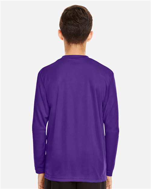 Team 365 TT11YL Youth Zone Performance Long Sleeve T-Shirt - Sport Purple - model back