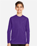 Team 365 TT11YL Youth Zone Performance Long Sleeve T-Shirt - Sport Purple - model front