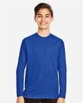 Team 365 TT11YL Youth Zone Performance Long Sleeve T-Shirt - Sport Royal - model front