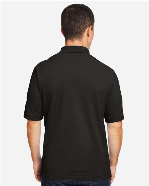 Harriton M200 Pique Polo - Black - model back