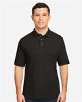 Harriton M200 Pique Polo - Black - model front
