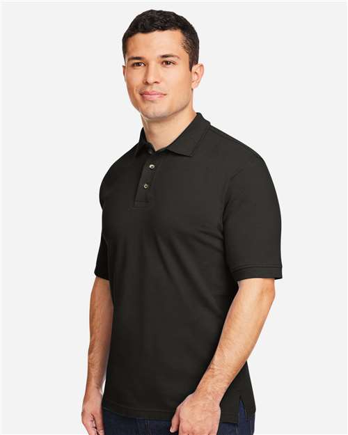 Harriton M200 Pique Polo - Black - model side