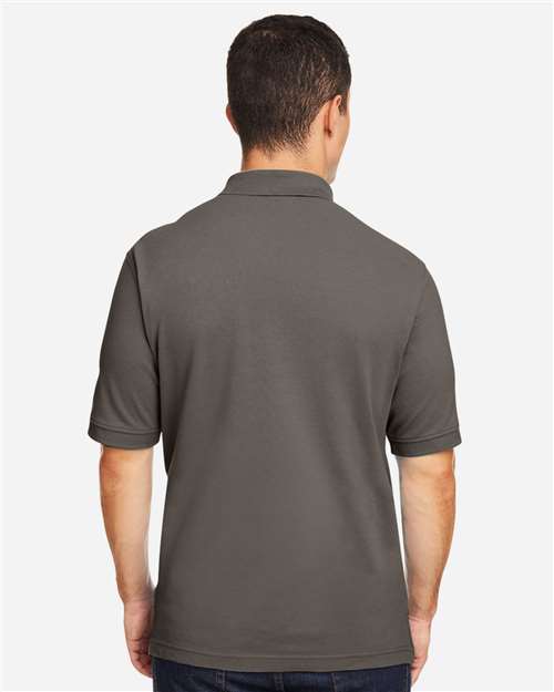 Harriton M200 Pique Polo - Charcoal - model back