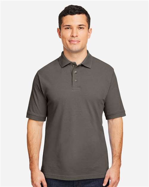 Harriton M200 Pique Polo - Charcoal - model front