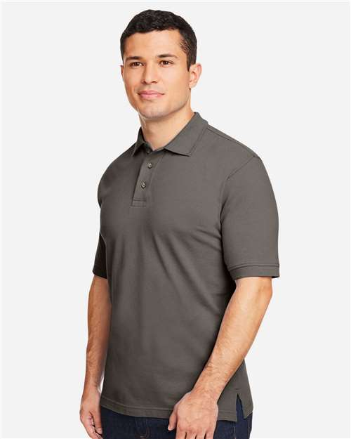 Harriton M200 Pique Polo - Charcoal - model side