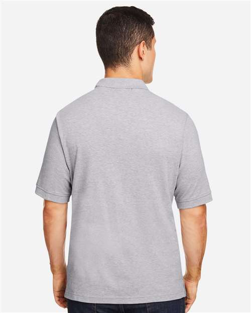 Harriton M200 Pique Polo - Grey Heather - model back