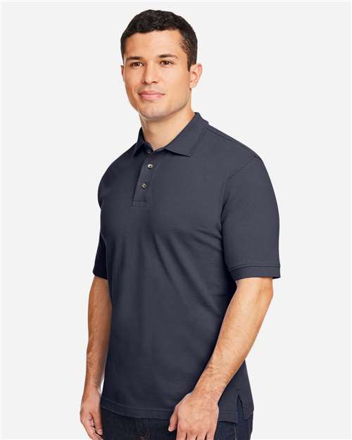 Harriton M200 Pique Polo - Navy - model side
