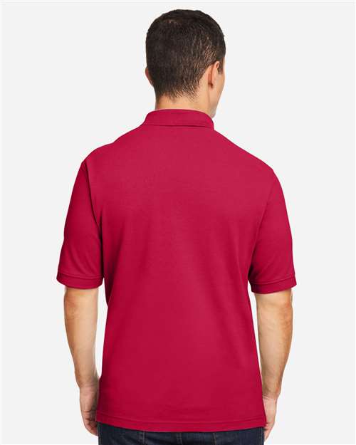 Harriton M200 Pique Polo - Red - model back