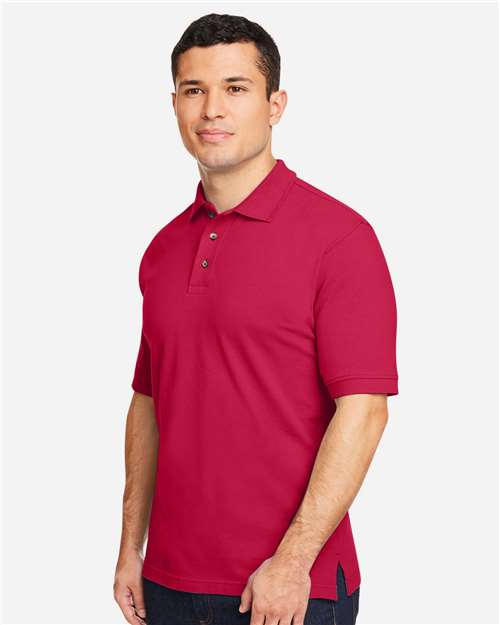 Harriton M200 Pique Polo - Red - model side