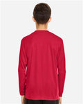 Team 365 TT11YL Youth Zone Performance Long Sleeve T-Shirt - Sport Red - model back