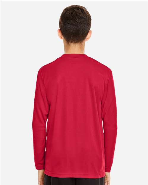 Team 365 TT11YL Youth Zone Performance Long Sleeve T-Shirt - Sport Red - model back