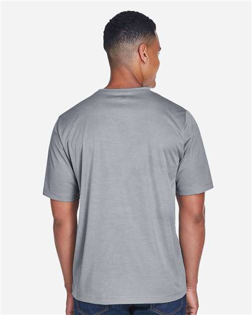 Team 365 TT11H Men's Sonic Heather Performance T-Shirt - Athletic Heather - model back