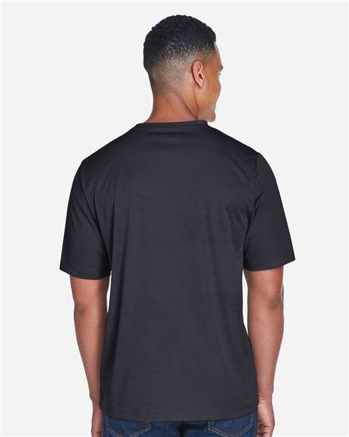 Team 365 TT11H Men's Sonic Heather Performance T-Shirt - Black Heather - model back