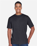 Team 365 TT11H Men's Sonic Heather Performance T-Shirt - Black Heather - model front