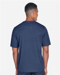 Team 365 TT11H Men's Sonic Heather Performance T-Shirt - Sport Dark Navy Heather - model back