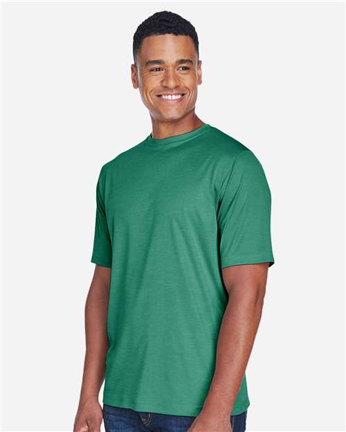 Team 365 TT11H Men's Sonic Heather Performance T-Shirt - Sport Forest Heather - model side