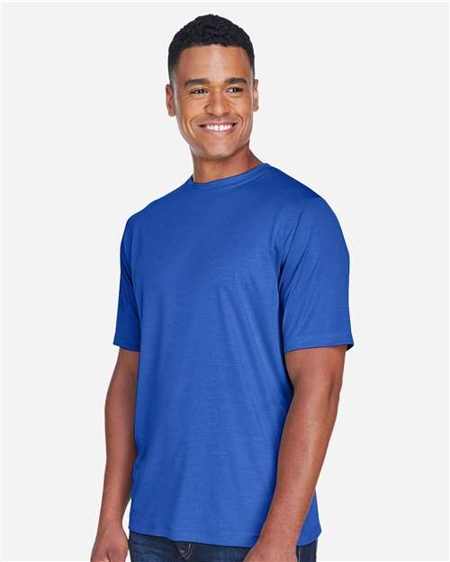 Team 365 TT11H Men's Sonic Heather Performance T-Shirt - Sport Royal Heather - model side