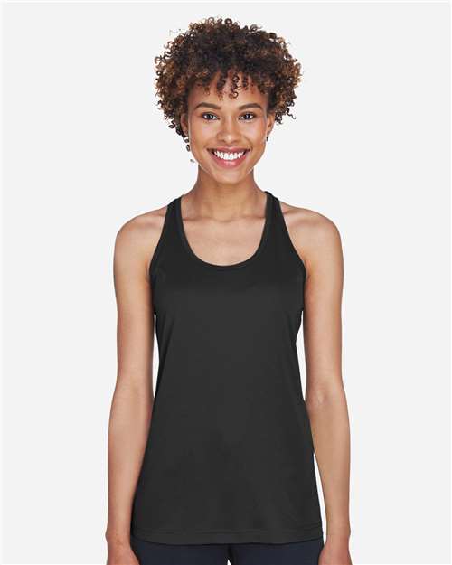 Team 365 TT11WRC Women's Zone Performance Racerback Tank - Black - model front