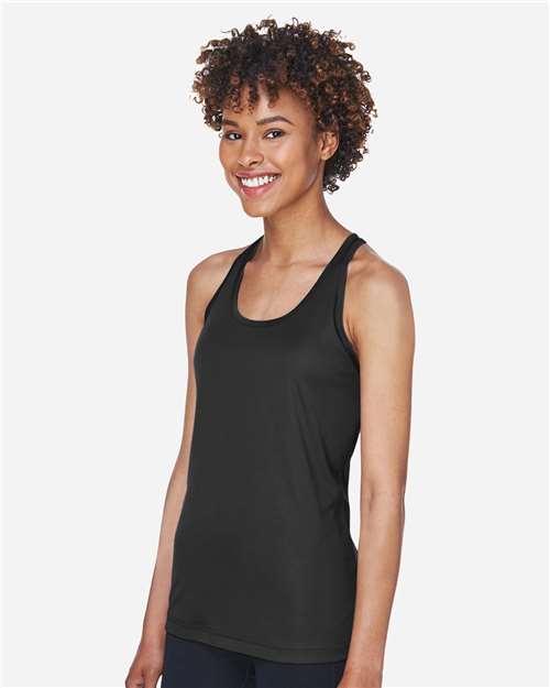 Team 365 TT11WRC Women's Zone Performance Racerback Tank - Black - model side