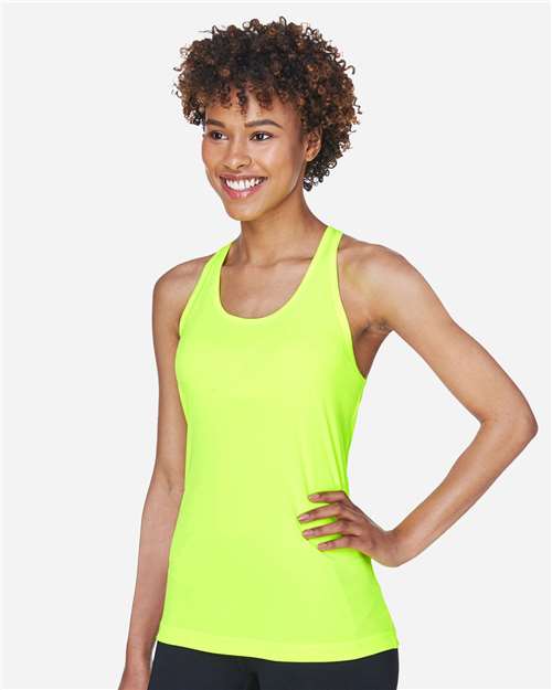 Team 365 TT11WRC Women's Zone Performance Racerback Tank - Safety Yellow - model side