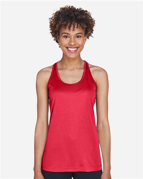 Team 365 TT11WRC Women's Zone Performance Racerback Tank - Sport Red - model front
