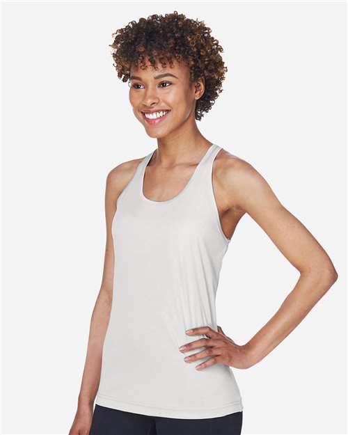 Team 365 TT11WRC Women's Zone Performance Racerback Tank - Sport Silver - model side