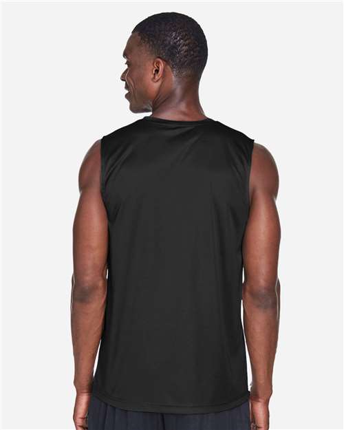 Team 365 TT11M Men's Zone Performance Muscle T-Shirt - Black - model back