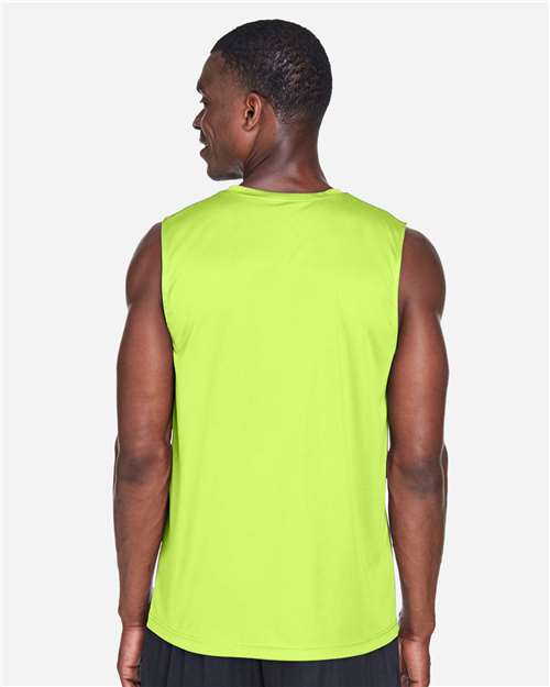 Team 365 TT11M Men's Zone Performance Muscle T-Shirt - Safety Yellow - model back