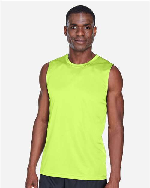 Team 365 TT11M Men's Zone Performance Muscle T-Shirt - Safety Yellow - model front