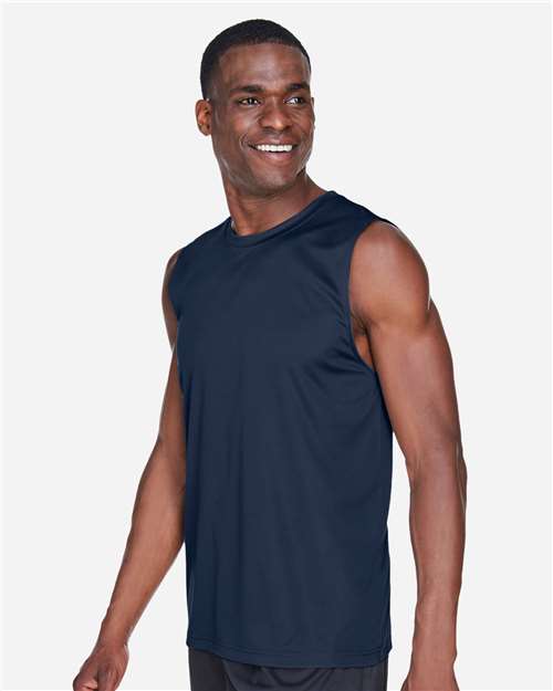 Team 365 TT11M Men's Zone Performance Muscle T-Shirt - Sport Dark Navy - model side